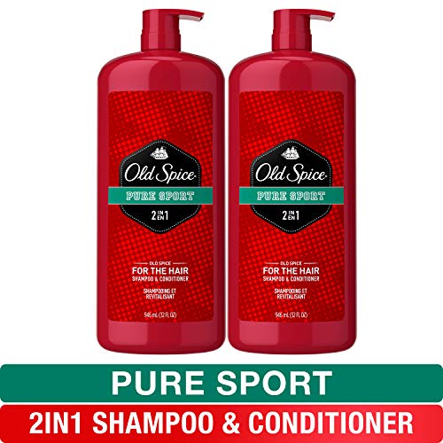 Old Spice, Shampoo and Conditioner 2 in 1, Pure Sport for Men, 32 fl oz, Twin Pack