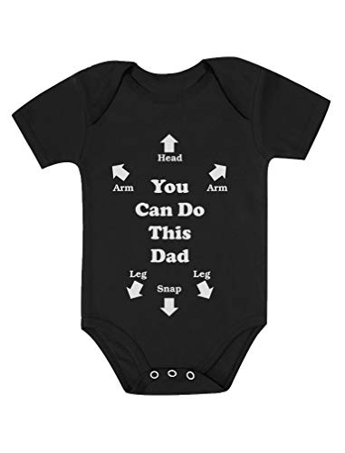 Tstars You Can Do This Dad Outfit Funny Gift for New Dads Cute Baby Boy Girl Bodysuit - black - 0-3 Months