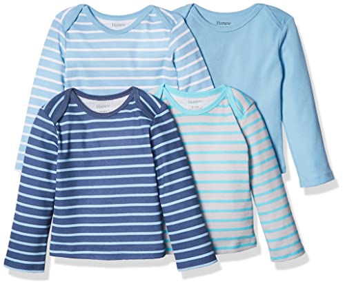 Hanes Baby Long Sleeve T-shirt, Ultimate Flexy Knit Tee for Boys & Girls, 4-Pack