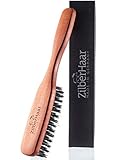 ZilberHaar Long Hair & Beard Brush - Made From Stiff First Cut Boar Bristles and Pearwood - Perfect Skin Care for Men - Works with all Beard Balms and Beard Oils