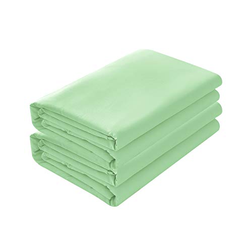 Book Cover BASIC CHOICE 2-Pack Flat Sheets, Breathable 2000 Series Bed Top Sheet, Wrinkle, Fade Resistant - Queen, Sage