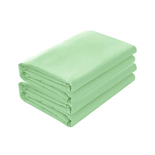 BASIC CHOICE 2-Pack Flat Sheets, Breathable 2000 Series Bed Top Sheet, Wrinkle, Fade Resistant - Queen, Sage