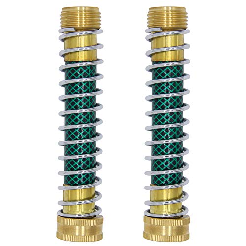 Twinkle Star Garden Hose Coiled Spring Protector with Solid Brass Faucet Hoses Coupling Adapter