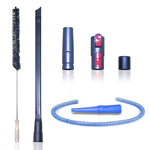 Book Cover Dryer Vent Cleaner Kit & Refrigerator Condenser Coil Brush-Dryer Lint Brush Vent Trap Cleaner-Vacuum Attachment for Small Crevice- Crevice Tool-Dryer Cleaner Brush (Cleaner Dryer)