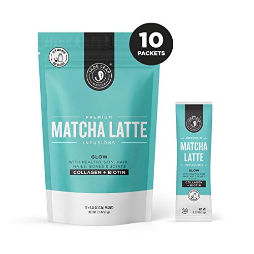 Book Cover Jade Leaf Matcha Latte Infusions - Glow - Collagen + Biotin - 10ct Single Serves