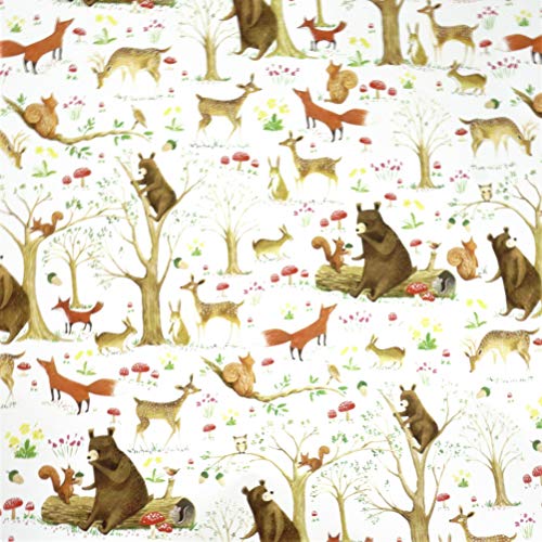 Woodland Forest Animals Gift Wrapping Paper Flat Sheet - 24" x 6'