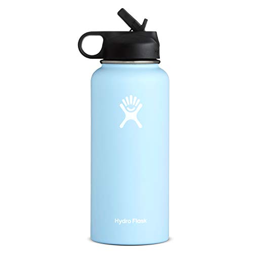Hydro Flask Wide Mouth Water Bottle, Straw Lid, Old Style Design - 32 oz, Frost