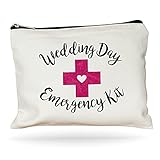 Moonwake Designs Wedding Day Emergency Kit Makeup Bag, Bridal Shower Gift, Wedding Survival Kit, Cosmetic Bag