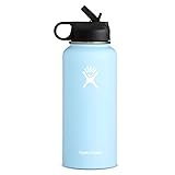 Hydro Flask Wide Mouth Water Bottle, Straw Lid, Old Style Design - 32 oz, Frost