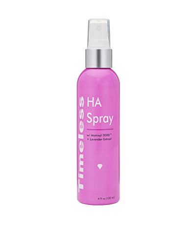 TIMELESS HA SPRAY: HYALURONIC ACID, MATRIXYL 3000 All-in-One Moisturizing Anti-aging Refreshing Spray with 4 oz / 120 ml (Lavender)