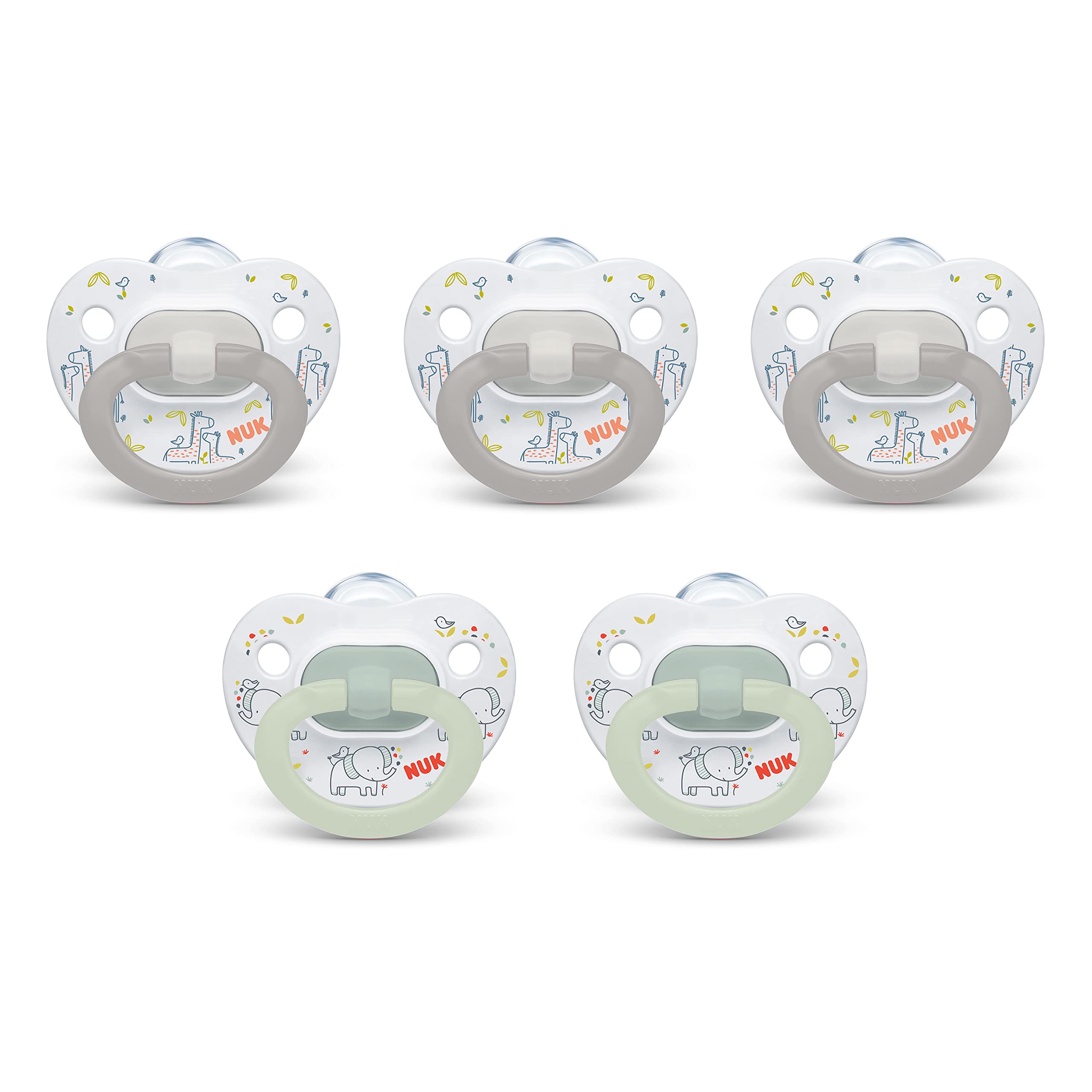 Book Cover NUK Orthodontic Pacifiers, 0-6 Months, 5-Pack 5 Count (Pack of 1) Designs