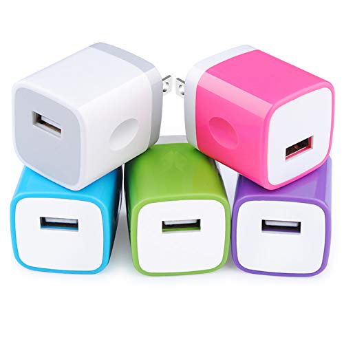 5PACK iPhone Fast Wall Charger Adapter Plug in Cellphone Charging Block Portable Travel Power Brick Charge Compatible iPhone 12 11 Pro X SE Plus iPad Samsung Galaxy A11 A32 A42 A12 A01