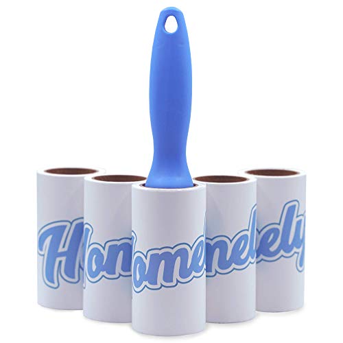 Homely Co - Lemon Scented Lint Roller 5 Pack | Extra Sticky Lint Rollers for Pet Hair | 450 Sheets Total