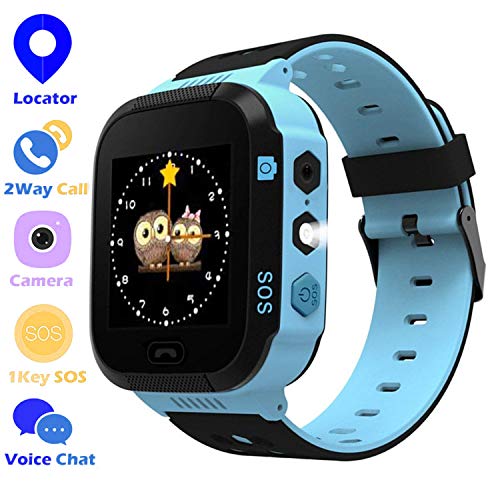 Jsbaby Game Smart Watches for Kids with 1.5’’ Sensitive Colorful Touch Screen Pedometer Step Health Monitor Voice Record time Alarm Birthday for Girls and Boys (Game Blue) (bllue)