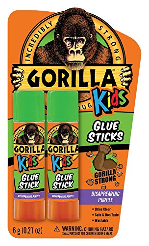 Book Cover Gorilla Kids Disappearing Purple Glue Sticks, Two 6 gram Sticks, (Pack of 1)