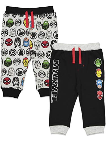 Marvel Avengers Baby Boys 2 Pack Jogger Pants with Drawstring