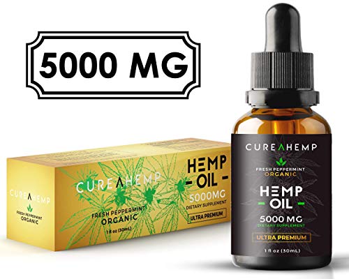 Pure Hemp Oil Extract for Pain Relief, Anxiety and Sleep Support - 5000MG Full Spectrum Raw and Organic Blend (1M Spply, 1 Fl Oz)