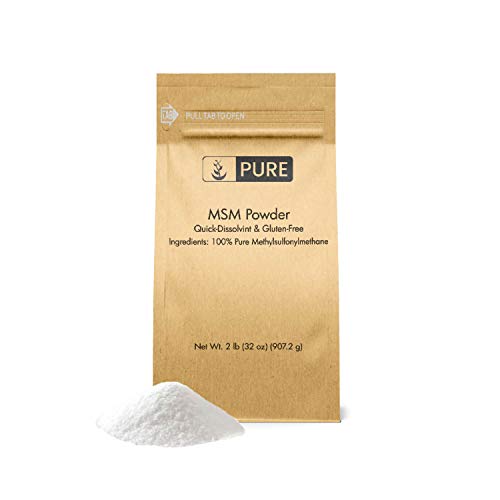 Pure Organic Ingredients Methylsulfonylmethane MSM Powder (2 lbs, ½ TSP per Serving), 100% Pure, May Support Joint & Connective Tissue Health, Respiratory & Digestive System Support