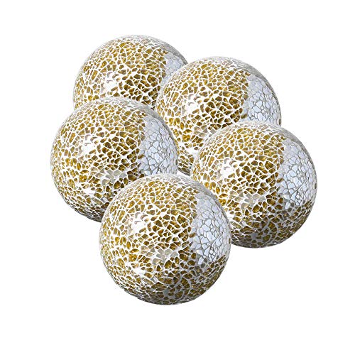 Book Cover Whole Housewares Decorative Balls Set of 5 Glass Mosaic Sphere Dia 3