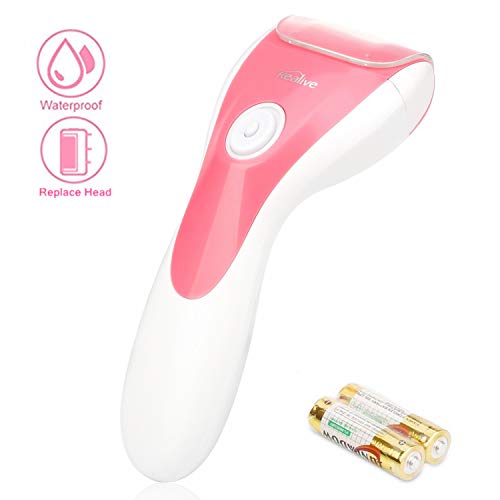 Book Cover Kealive Callus Remover Electric Waterproof Foot File Pedicure Tools for Dead Hard Cracked Skin, Two Batteries, One Replace Head, One Small Brush