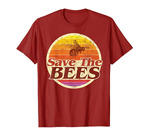 Save The Bees Tshirt Women Men Vintage Retro Distressed Gift