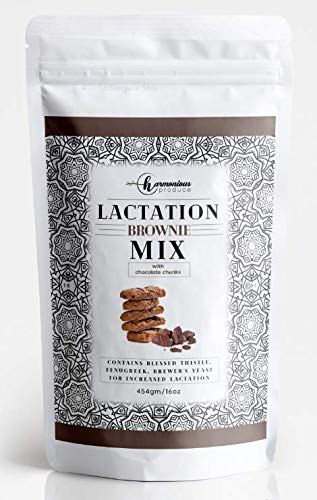 Book Cover Lactation Chocolate Brownies Harmonious Produce - Brownies lactation Cookie mix with Brewers Yeast, Blessed Thistle, Flaxseed, Fenugreek - Help Boost and Support Breast Milk Supply + BONUS eBook