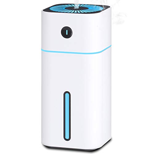 Book Cover COSSCCI Small Cool Mist Humidifiers Portable Mini USB Humidifier for Desk Personal Car Travel Home Office Baby Bedroom Desktop with 7 Colors Night Light and Auto Shut-Off (180ML)