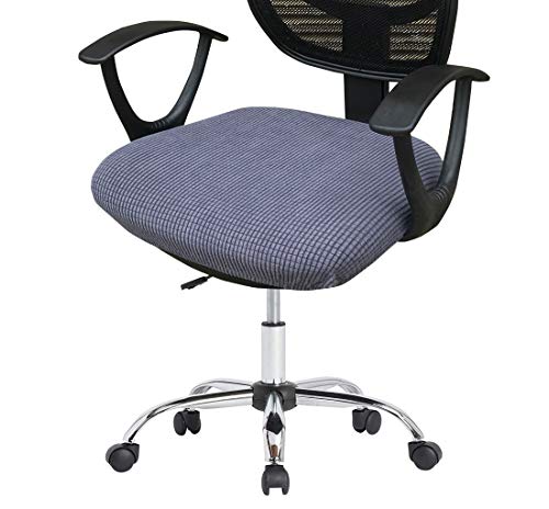 Book Cover Deisy Dee Stretch Office Computer Chair Seat Covers, Removable Washable Anti-dust Desk Chair Seat Cushion Protectors C173 (Grey)