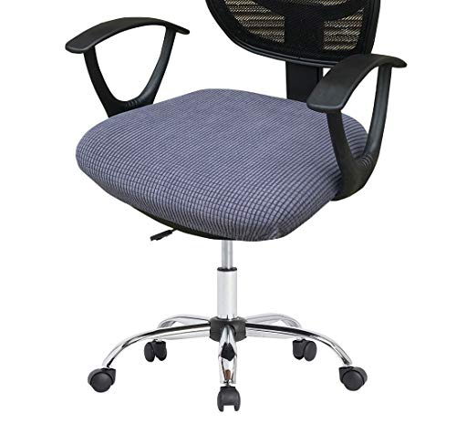Deisy Dee Stretch Office Computer Chair Seat Covers, Removable Washable Anti-dust Desk Chair Seat Cushion Protectors C173 (Grey)