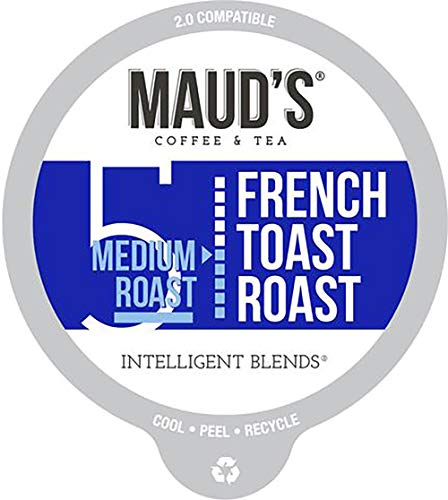 Maud's French Toast Flavored Coffee (French Toast Roast), 60ct. Recyclable Single Serve Coffee Pods – Richly Satisfying Arabica Beans California Roasted, K-Cup Compatible Including 2.0