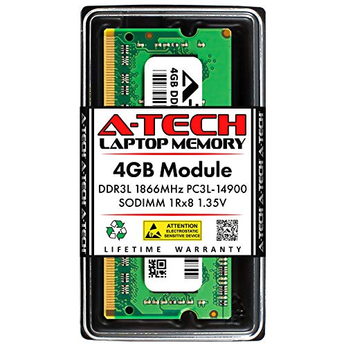 A-Tech 4GB RAM Replacement for Synology D3NS1866L-4G | DDR3/DDR3L 1866 MHz PC3L-14900 SODIMM Non-ECC Unbuffered Memory Compatible for DS620slim, DS918+, DS718+, DS418play, DS218+