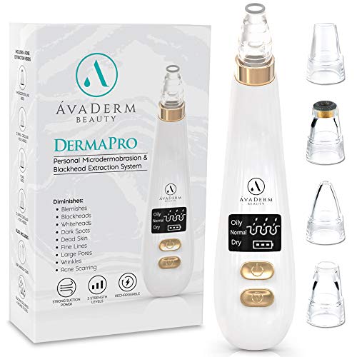 DermaPRO Pore Vacuum Blackhead Remover - Pore Cleanser Vacuum with 6 Extraction Heads - Face Vacuum Pore Cleanser with Dead Sea Mud Mask and Spa Headband