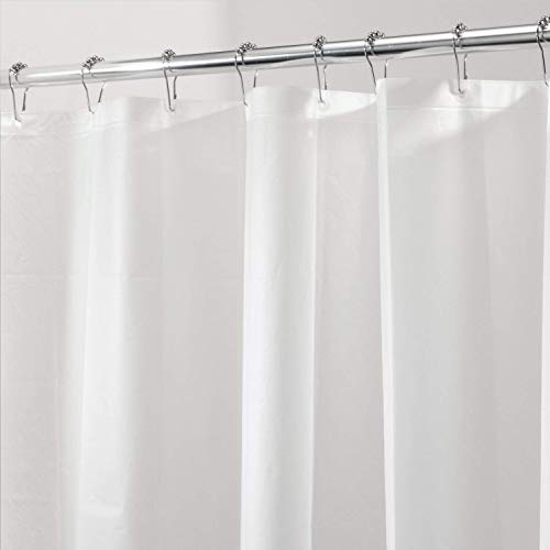 Book Cover InterDesign Liner, Plastic Shower use Alone or with Fabric Curtain, White, x 72 Inches