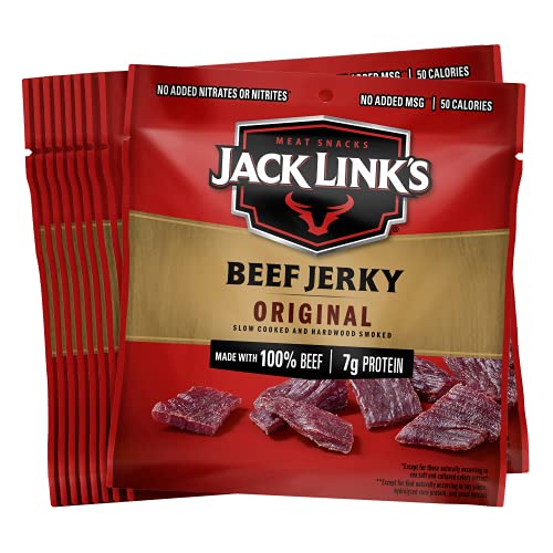 Book Cover Jack Link's Beef Jerky, Multipack Bags â€“ Flavorful Meat Snack for Lunches, Ready to Eat â€“ 7g of Protein, Made with Premium Beef â€“ Original Flavor, (Packaging May Vary) 20 Count (Pack of 1)