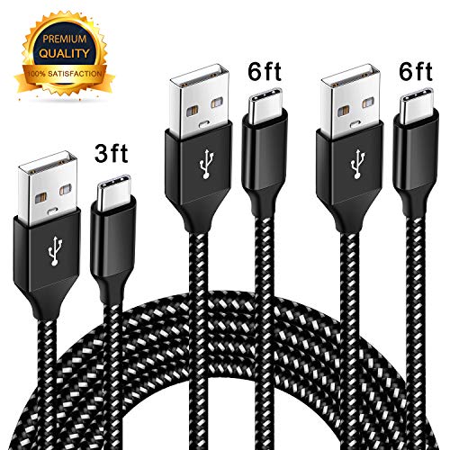 Book Cover GNOTORY USB Type C Cable, 3Pack 3FT 2x6FT Nylon Braided USB A to USB C Charger Cable Compatible Samsung Galaxy S10 S10+ S9 S8 Plus Note 9 8,Moto Z Z2,LG V20,Nintendo and More