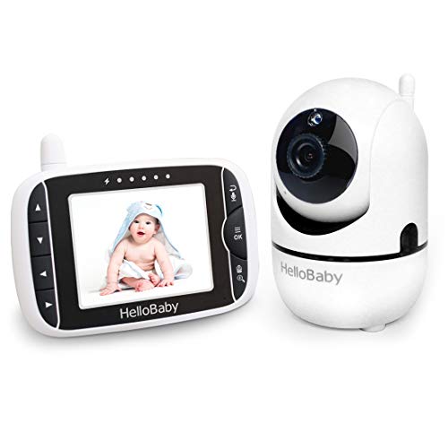Book Cover HelloBaby Baby Monitor with Remote Pan-Tilt-Zoom Camera 3.2'' LCD Screen Upgraded 2020, Infrared Night Vision, Temperature Display, Lullaby, Two Way Audio, with VOX Mode (3.2 Inch)