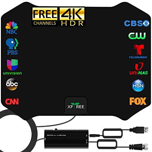 TV Antenna,2021 Newest Indoor Amplified HD Digital HDTV Antenna Long 230+ Miles Range 360Â° Reception Antenna, Amplifier Signal Booster Support 4K 1080p Fire tv Stick and All Old TVs - 18ft Coax Cable