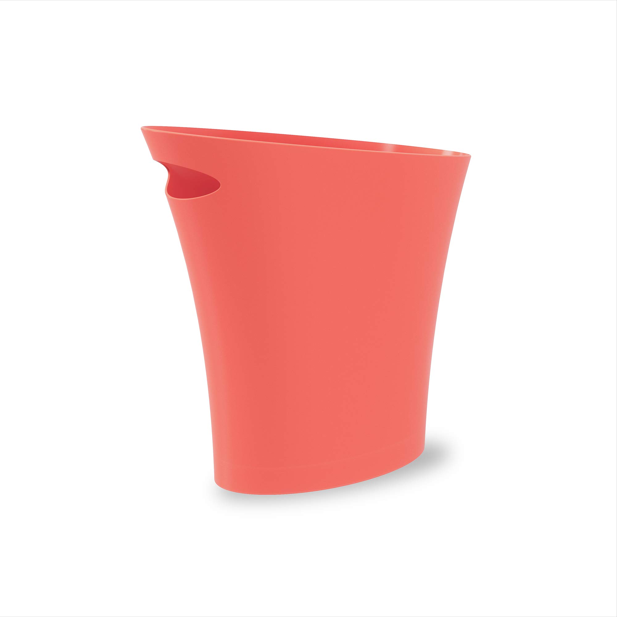 Book Cover Umbra 082610-180 Skinny, Coral Sleek & Stylish Bathroom Trash, Small Garbage Can, Wastebasket for Narrow Spaces at Home or Office, 2 Gallon Capacity, Single Pack Single Pack Coral