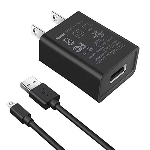 Book Cover HZONE Kindle Fire Fast Charger, (UL Listed) AC Adapter 2A Rapid Charger with 5.0 Ft Micro-USB Cable Compatible with Fire 7 8 10 Tablet, HDX 6