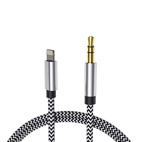 Aux Cable for Car, Hzmirzk Aux Cord Compatible with iPhone 7/8/X/Xs/Xr/iPad/iPod, 3.5MM Male Aux to Car Stereo or Speaker or Headphone Adapter, Support Newest iOS 11.4/12 Version or Above