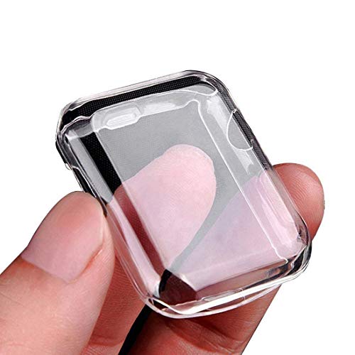 Book Cover AdMaster Series 3 38mm Case Compatible for Apple Watch Screen Protector, iWatch Overall Protective Case TPU HD Clear Ultra-Thin Cover Compatible for Apple Watch Series 3 (38mm)(2-Pack)