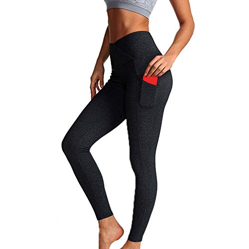 ASTSW Yoga Pants for Women High Waist Leggings with Pockets Workout Gym Tummy Control