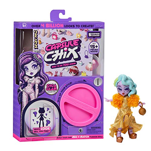 Book Cover Capsule Chix Giga Glam Collection, 4.5 inch Doll with Capsule Machine Unboxing and Mix and Match Fashions and Accessories