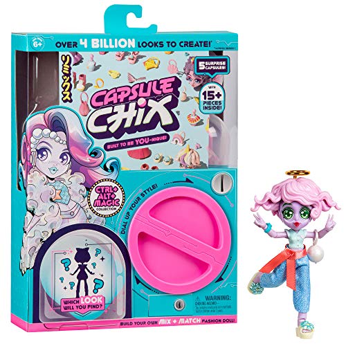 Capsule Chix Ctrl+Alt+Magic Collection, 4.5 inch Doll with Capsule Machine Unboxing and Mix and Match Fashions and Accessories