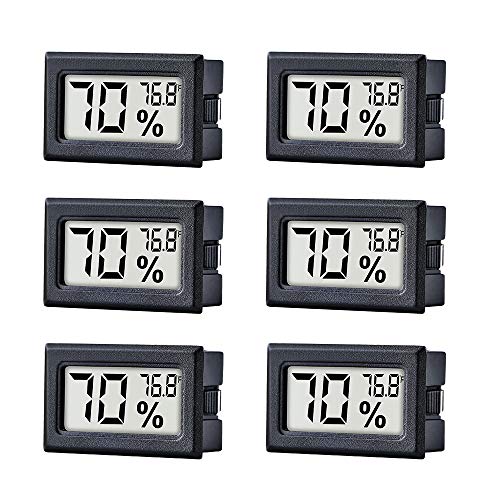 Book Cover TAIWEI 6 Pack Mini Small Digital Electronic Temperature Humidity Meters Gauge Indoor Thermometer Hygrometer LCD Display Fahrenheit (â„‰) for Humidors, Greenhouse, Garden, Cellar