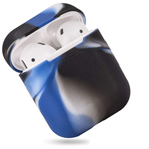Book Cover EYEKOP AirPods Case, Premium Ultra-Thin Soft Skin Cover Compatible with Apple AirPods 2 & 1 - Navy Blue