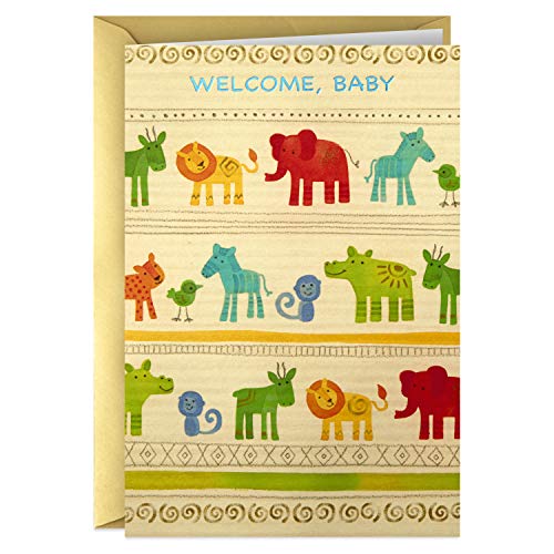 Hallmark Golden Thread Baby Shower Card (Jungle Animals)