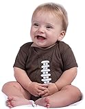 Ann Arbor T-shirt Co. Baby Football | Funny Infant Newborn 6M 12M One Piece Romper Sports Joke Humor-(1piece,NB) Brown