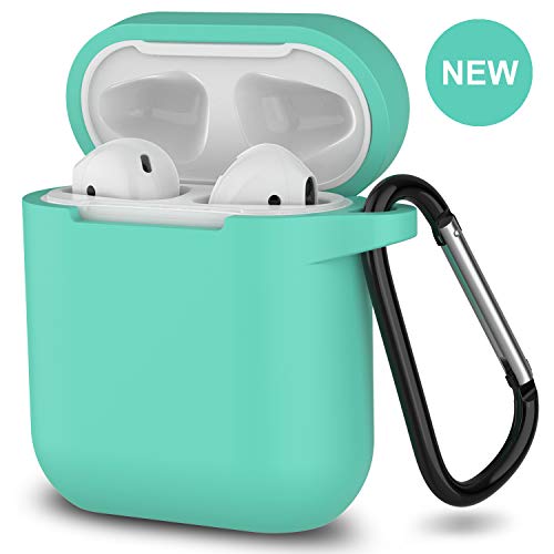 Book Cover AirPods Case,SATLITOG Protective Silicone Cover Compatible with Apple AirPods 2 and 1(Not for Wireless Charging Case)(Mint Green)