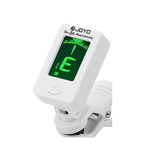 JOYO Guitar Tuner Clip on Digital Electronic Tuner for Guitar, Bass, Ukulele, Violin, Mandolin, Banjo Acoustics Calibration Tuner (JT-01 White)